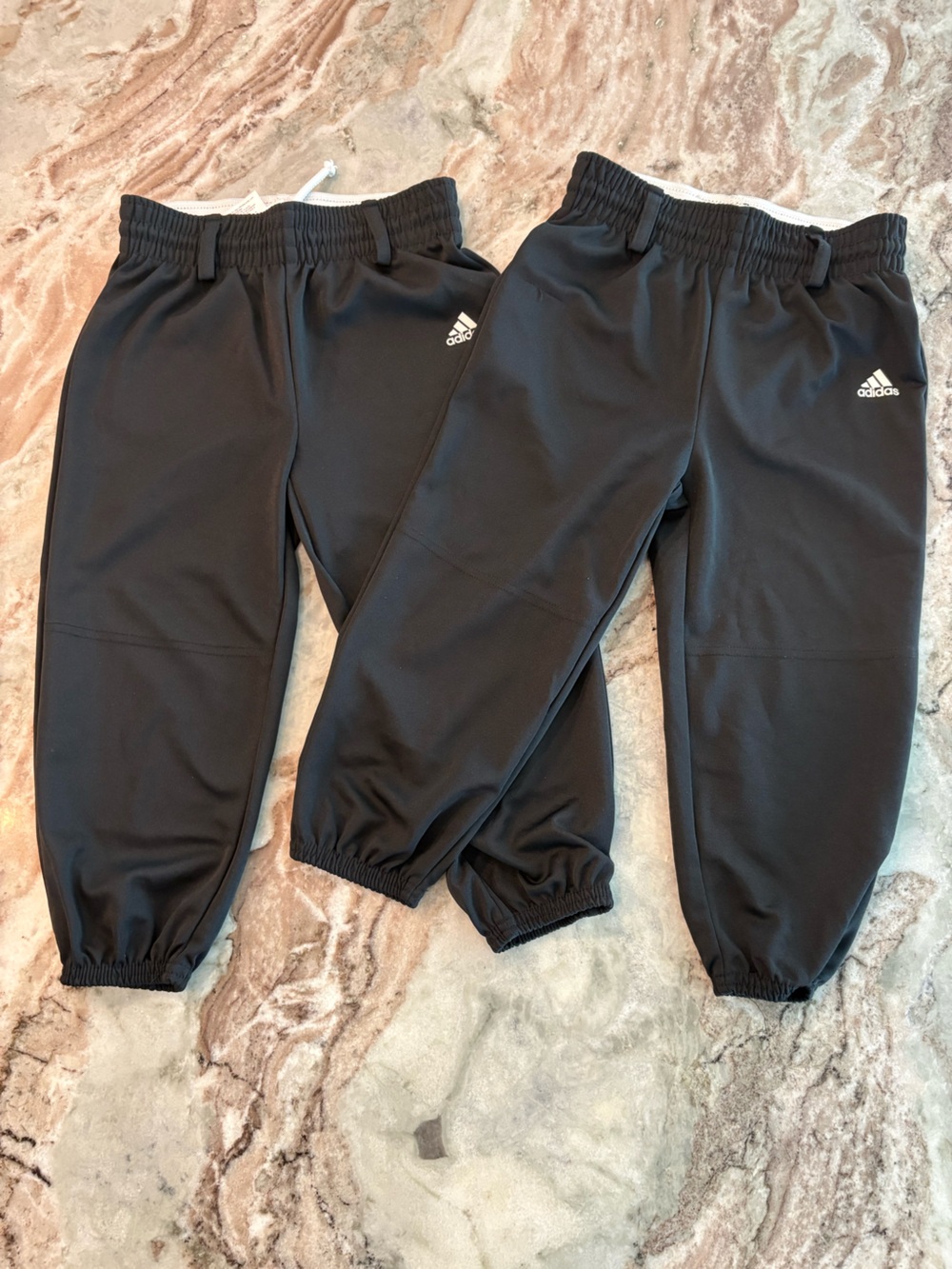 Kids Black Adidas Baseball Tball Pants Boys Bundle Of Two Pair Size XS Jogger